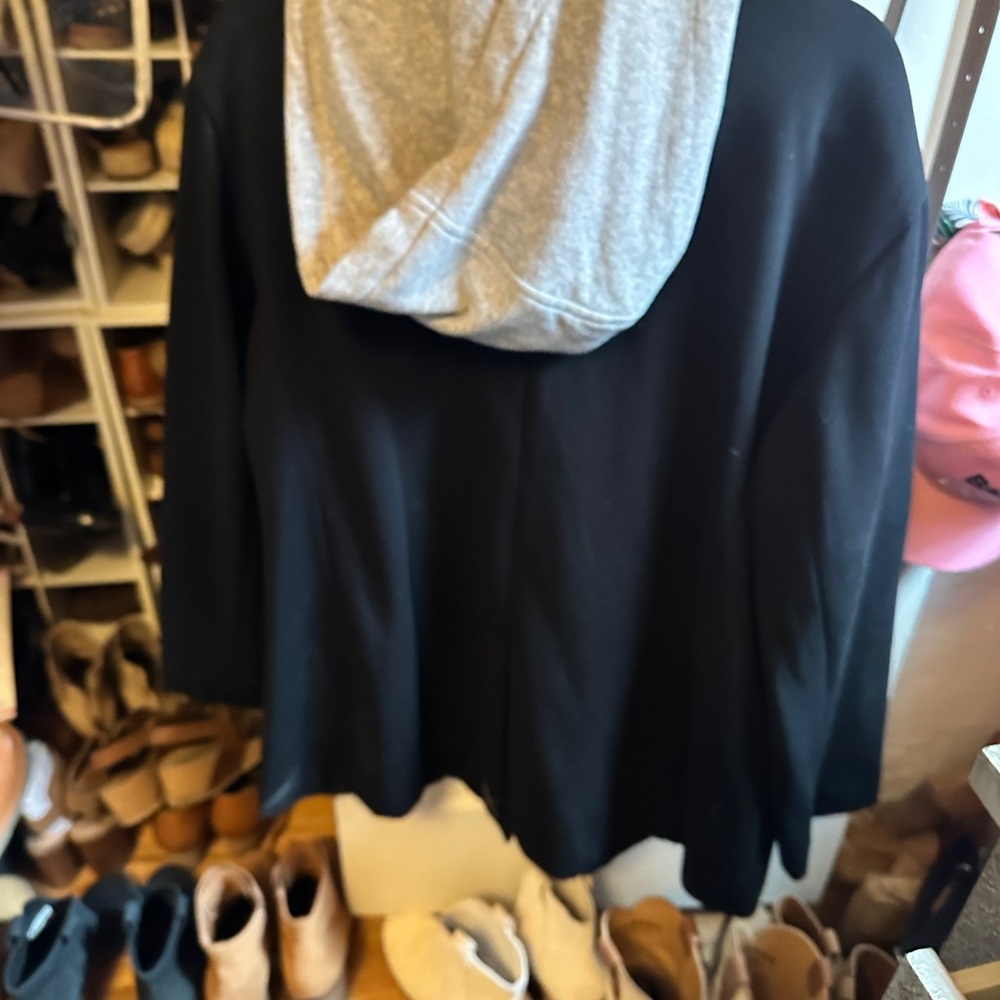 Black Jacket with Gray Hood